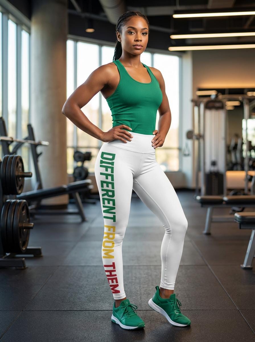 Different From Them Leggings, Inspirational High Waisted Yoga Pants, Motivational Workout Tights for Women, product view 5