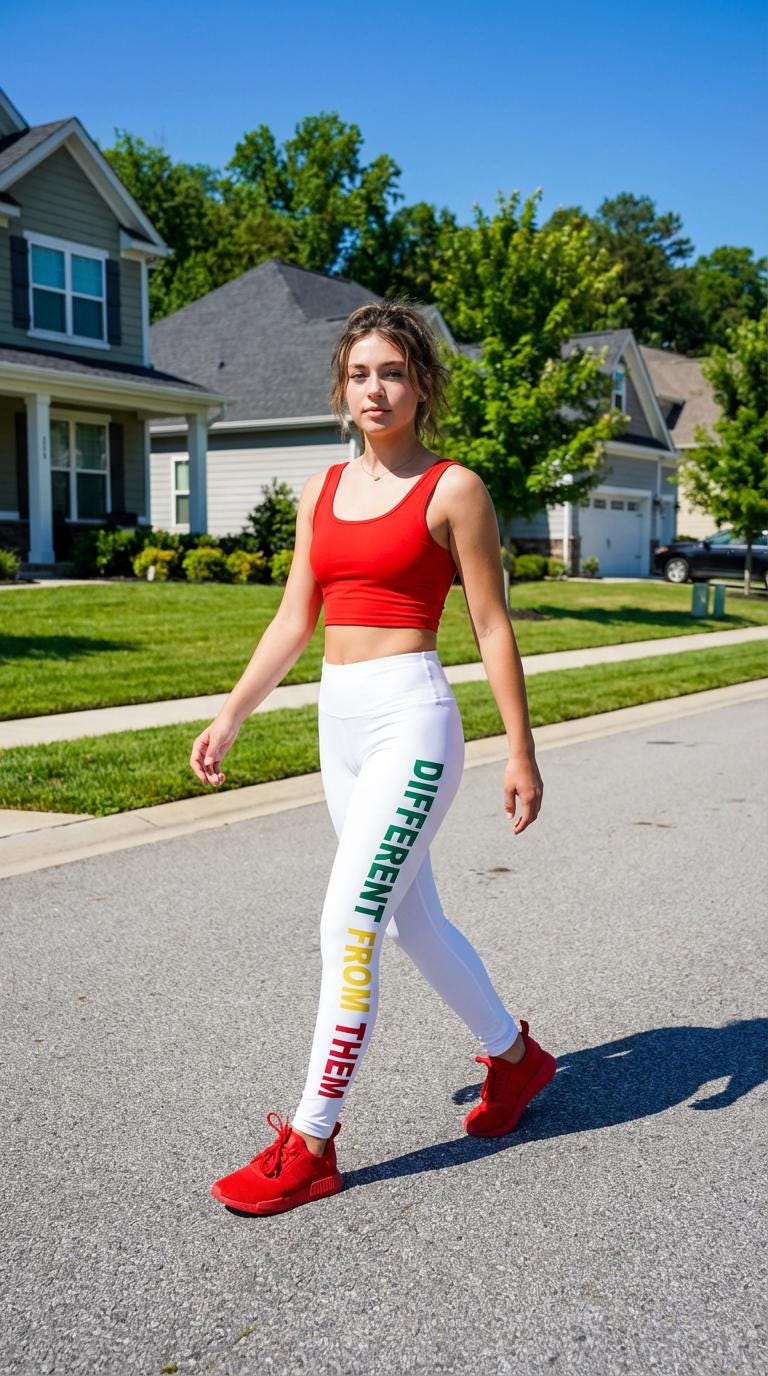 Different From Them Leggings, Inspirational High Waisted Yoga Pants, Motivational Workout Tights for Women, product view 11