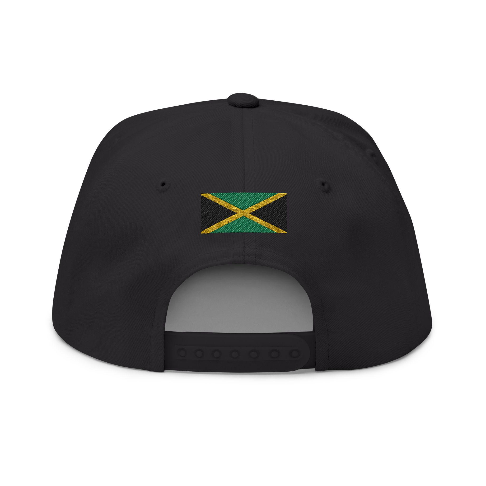 Kingston Jamaica Snapback Hat, Embroidered Flat Bill Cap, Jamaican Flag Streetwear, Unisex Gift., product view 6