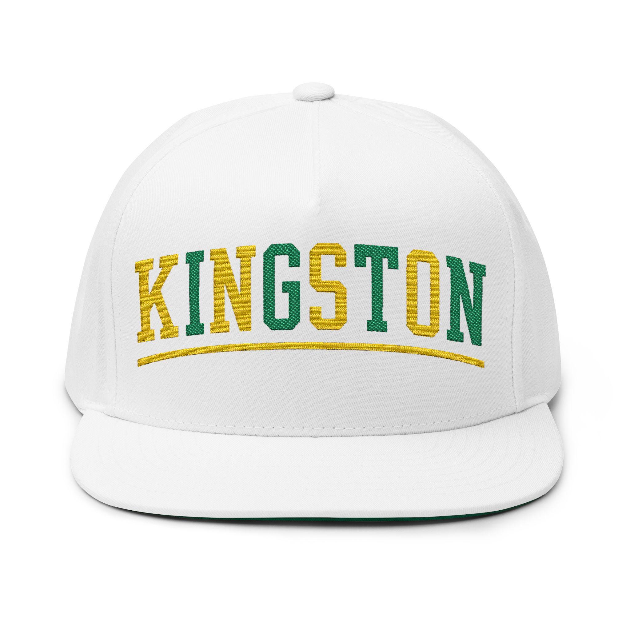 Kingston Jamaica Snapback Hat, Embroidered Flat Bill Cap, Jamaican Flag Streetwear, Unisex Gift., product view 11