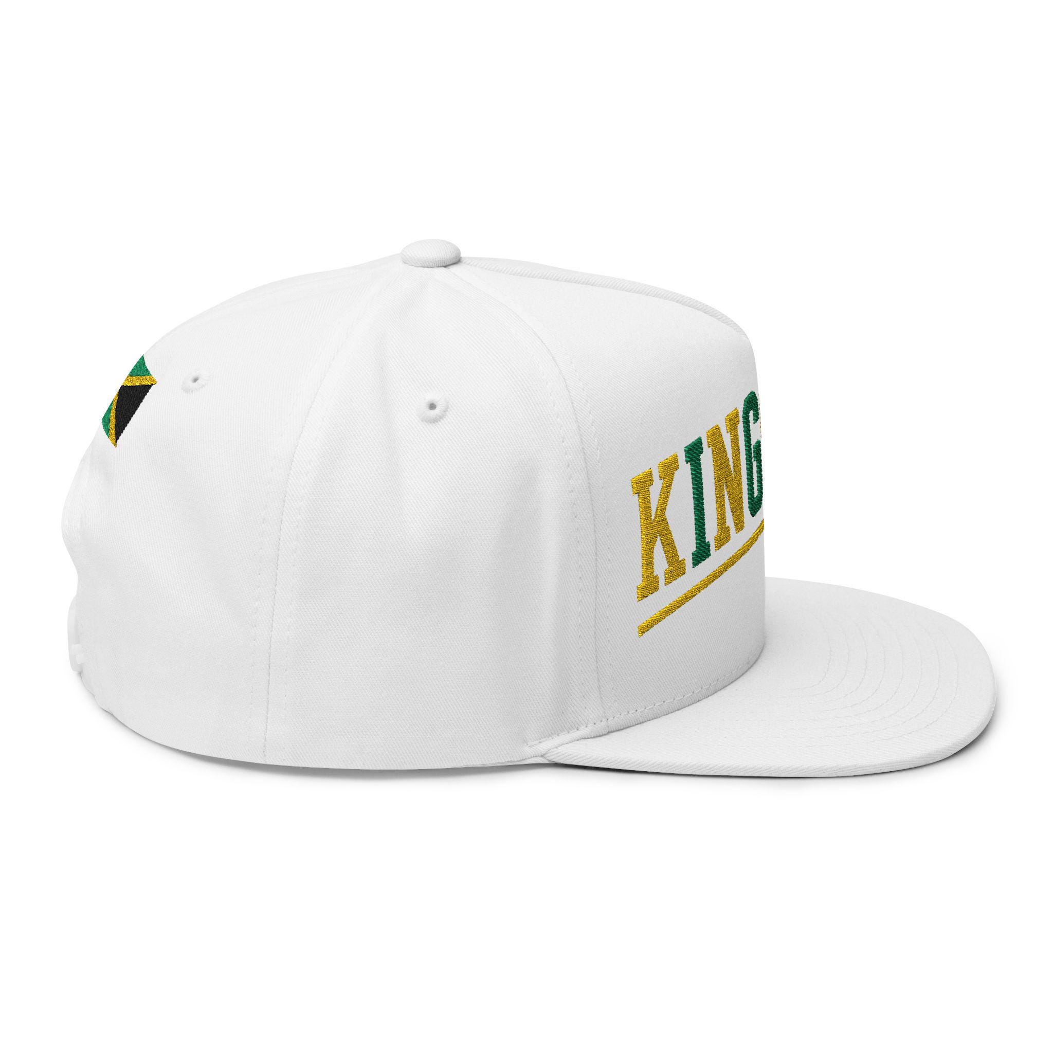 Kingston Jamaica Snapback Hat, Embroidered Flat Bill Cap, Jamaican Flag Streetwear, Unisex Gift., product view 13
