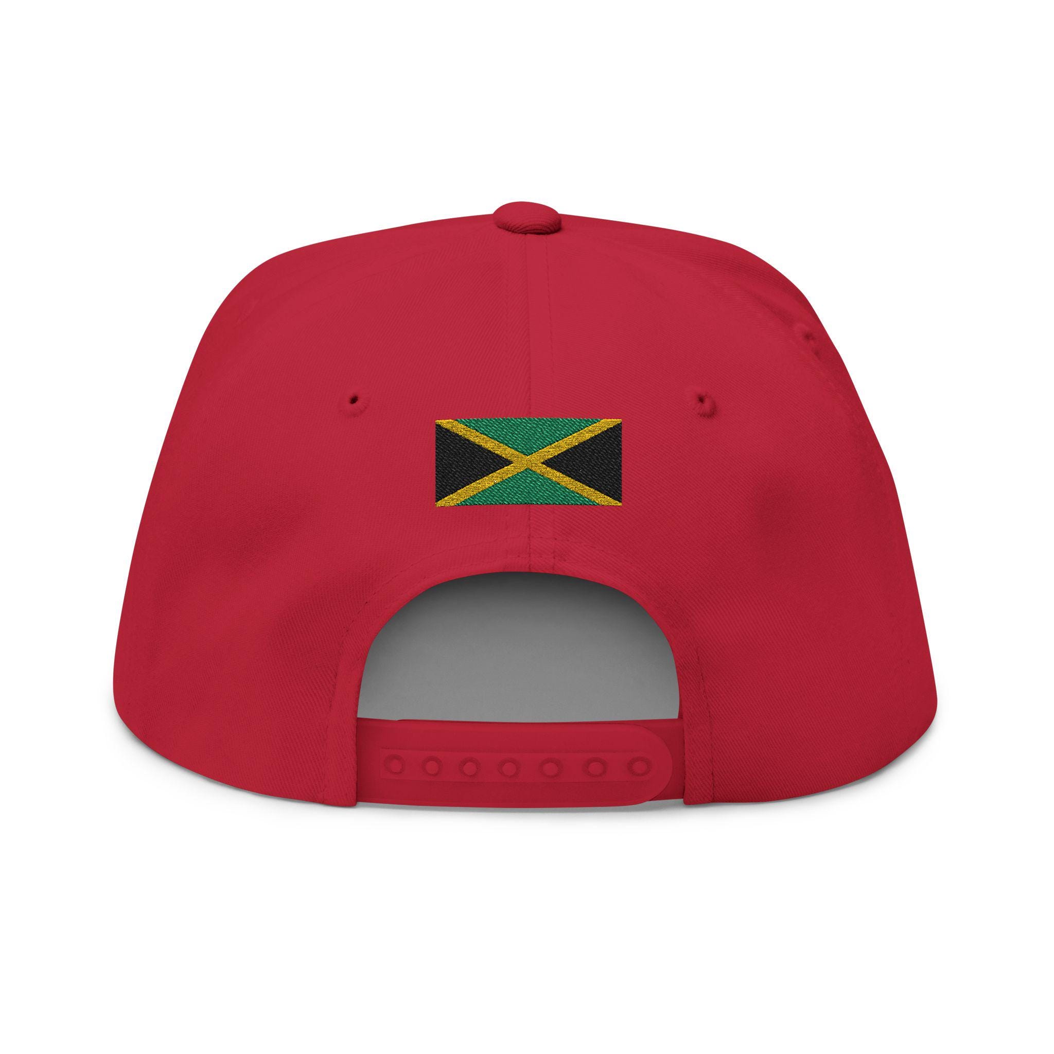 Kingston Jamaica Snapback Hat, Embroidered Flat Bill Cap, Jamaican Flag Streetwear, Unisex Gift., product view 18
