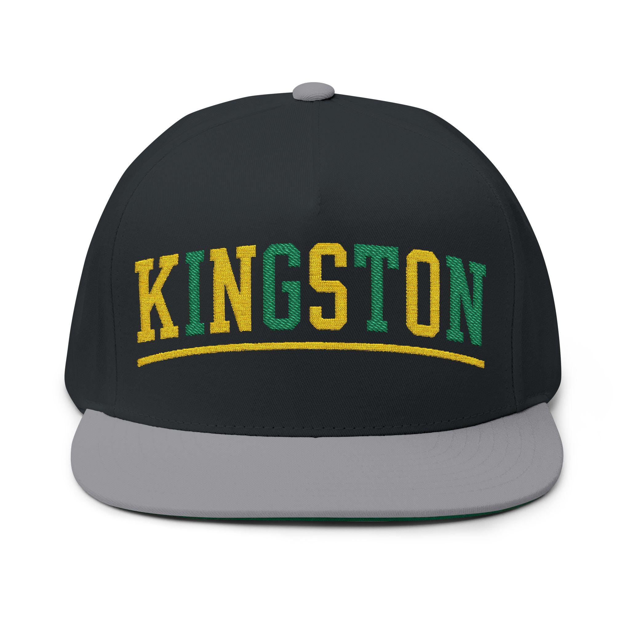 Kingston Jamaica Snapback Hat, Embroidered Flat Bill Cap, Jamaican Flag Streetwear, Unisex Gift., product view 19