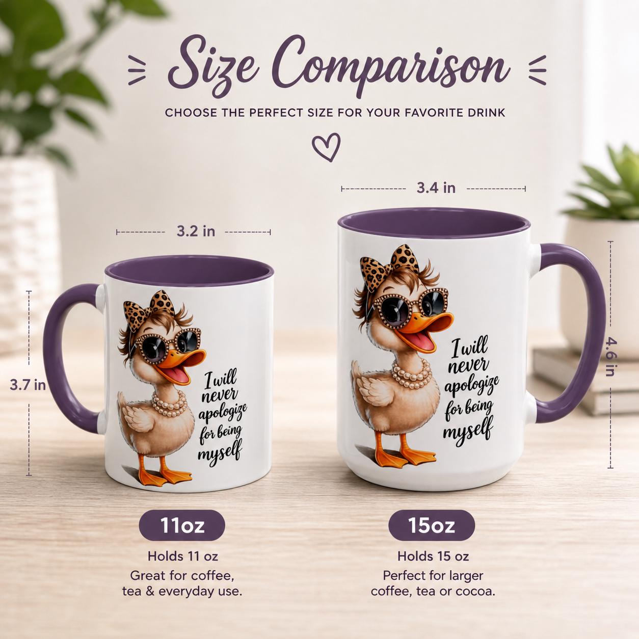 Sassy Duck Coffee Mug Pink Accent, Funny Office Humor, Snarky Coworker Present, Motivational Quote Cup, Animal Lover Ceramic Drinkware, product view 4