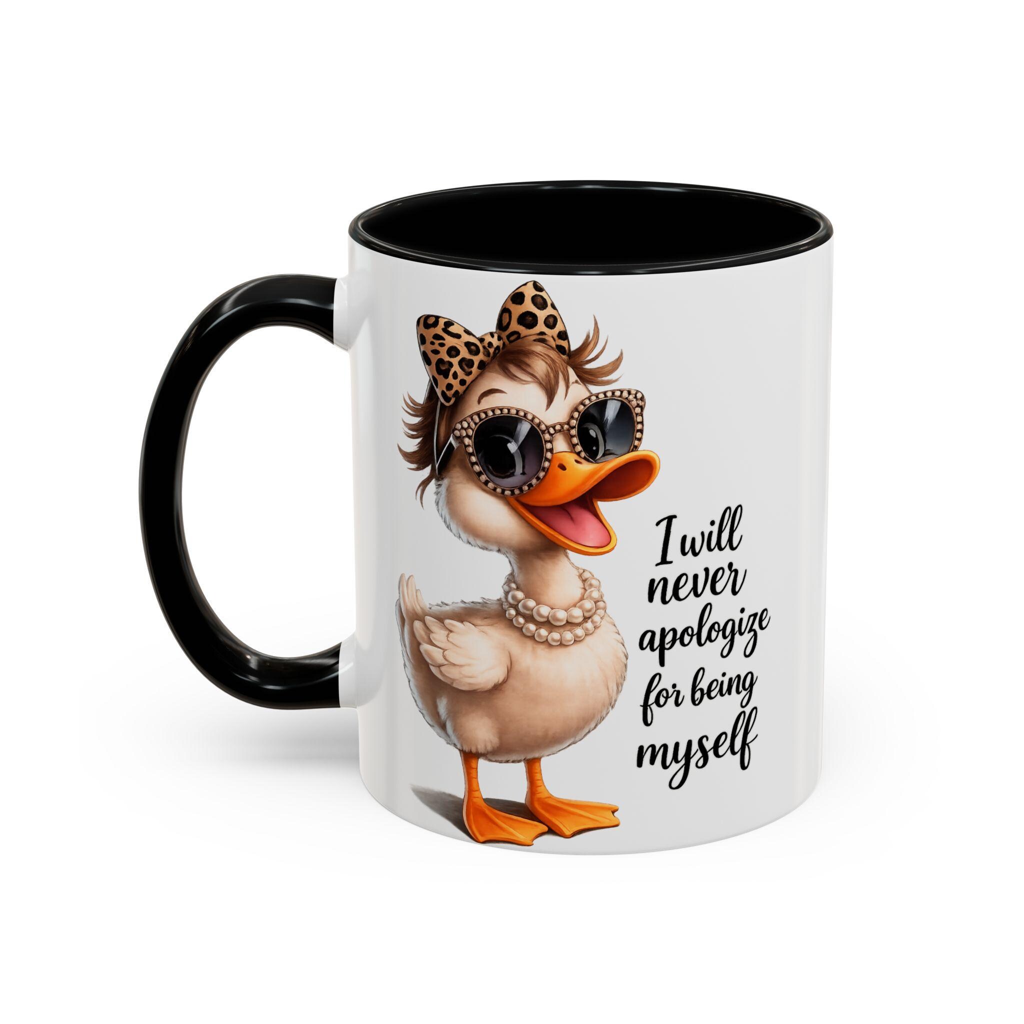 Sassy Duck Coffee Mug Pink Accent, Funny Office Humor, Snarky Coworker Present, Motivational Quote Cup, Animal Lover Ceramic Drinkware, product view 6