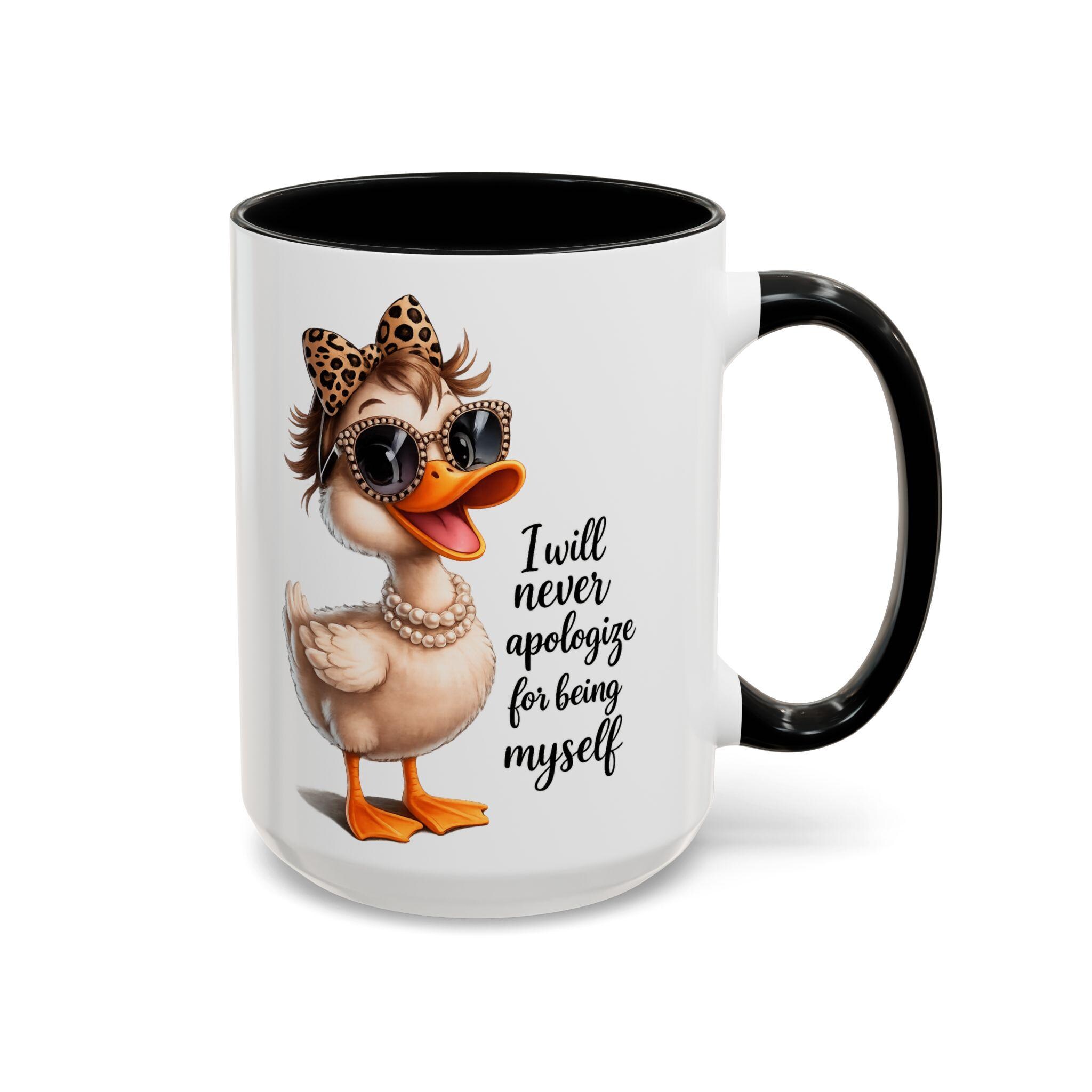 Sassy Duck Coffee Mug Pink Accent, Funny Office Humor, Snarky Coworker Present, Motivational Quote Cup, Animal Lover Ceramic Drinkware, product view 7