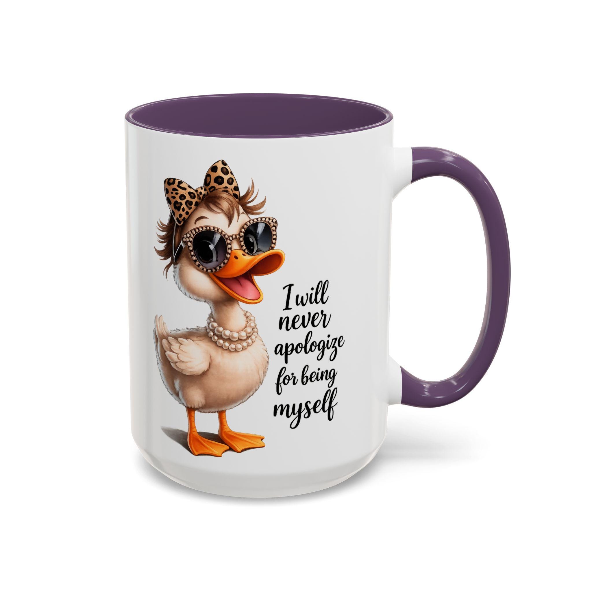 Sassy Duck Coffee Mug Pink Accent, Funny Office Humor, Snarky Coworker Present, Motivational Quote Cup, Animal Lover Ceramic Drinkware, product view 20
