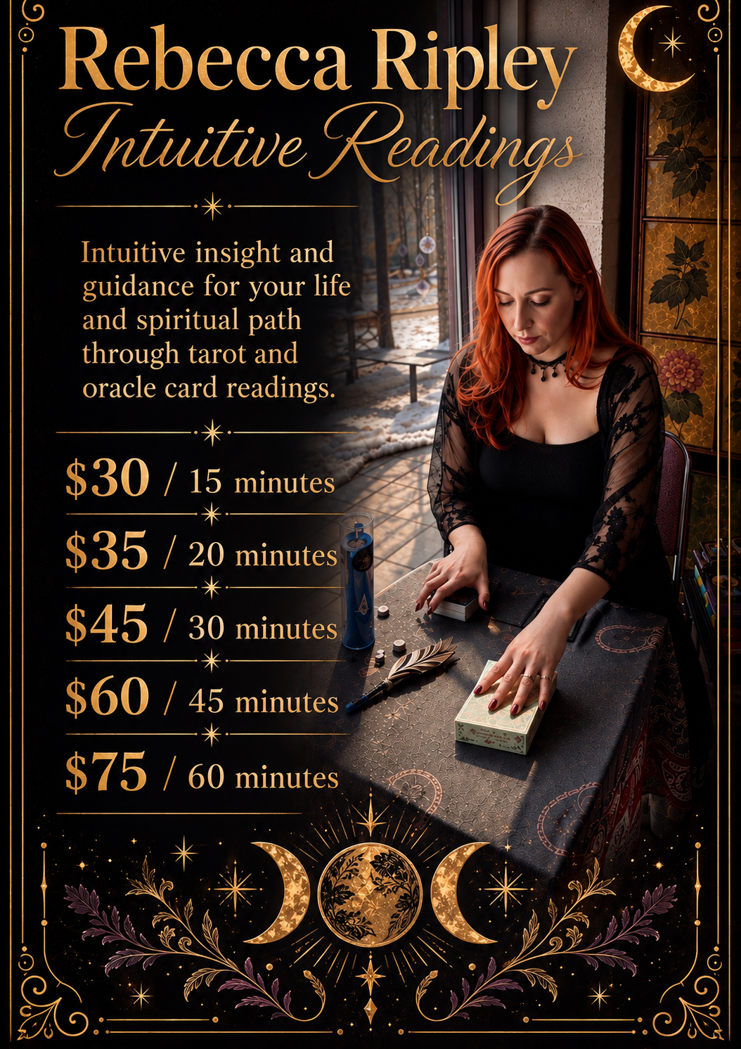 Information about tarot and oracle card readings at Roxy’s Rock Shop