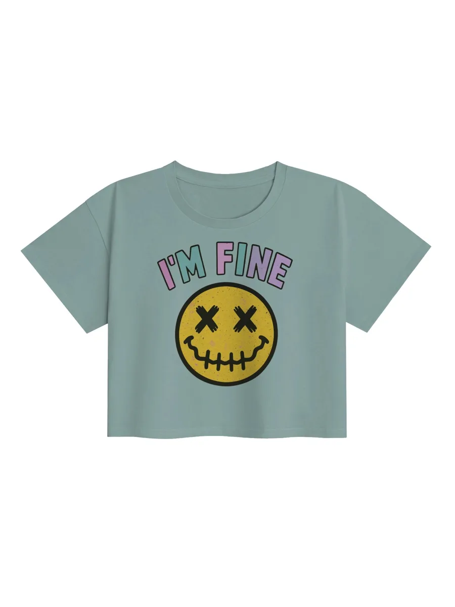 I’m Fine Smile Crop Top product artwork