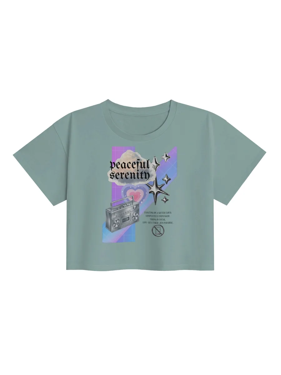 Peaceful Serenity Retro Goth Crop Top product artwork