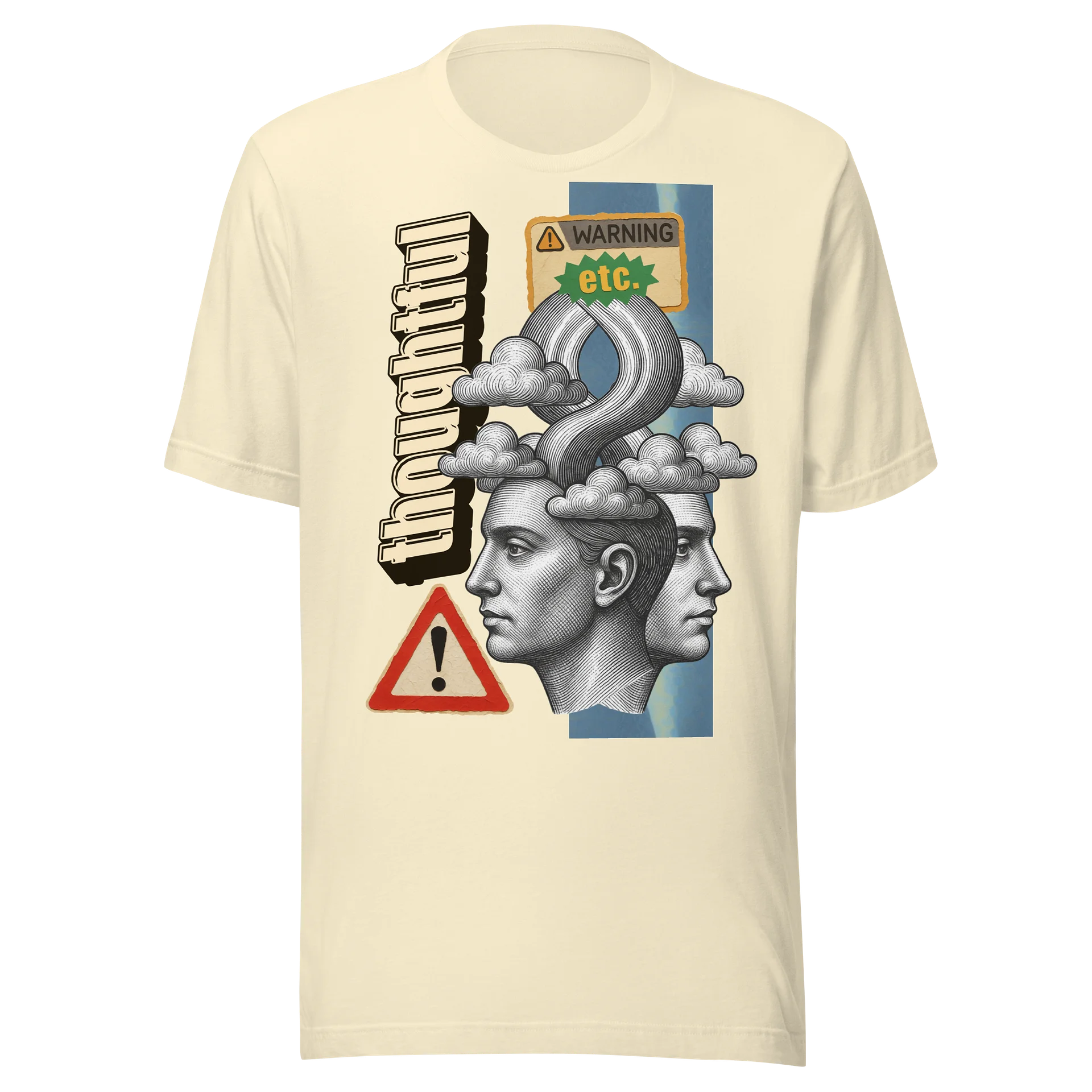 Thoughtful Warning Collage Tee product artwork