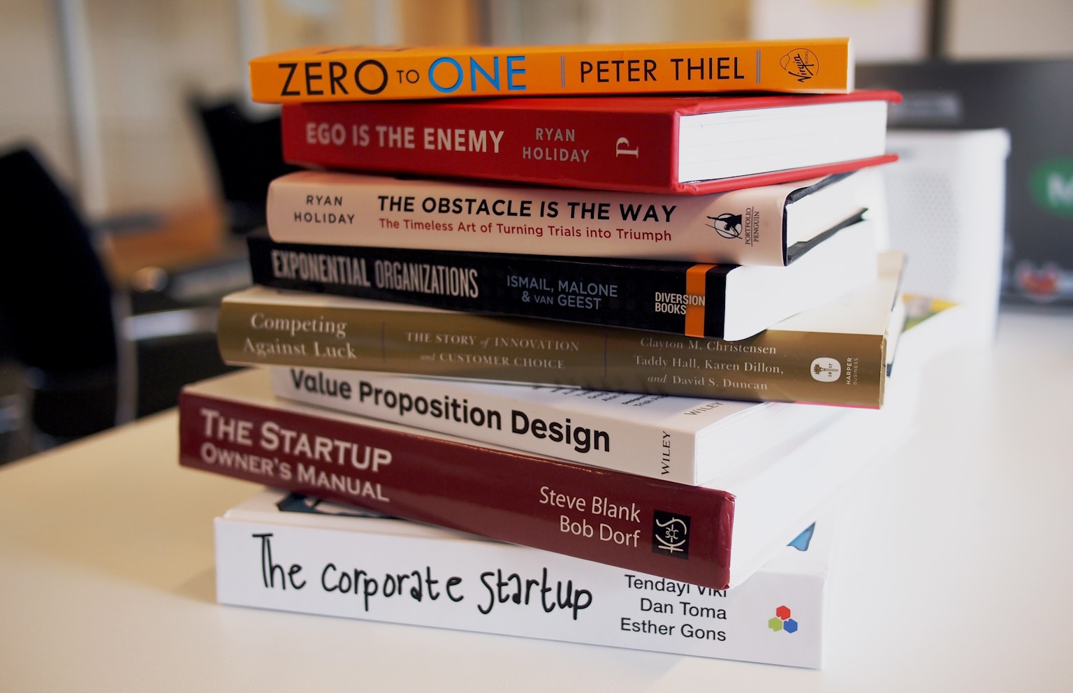 A stack of books on a desk for reading and reflection