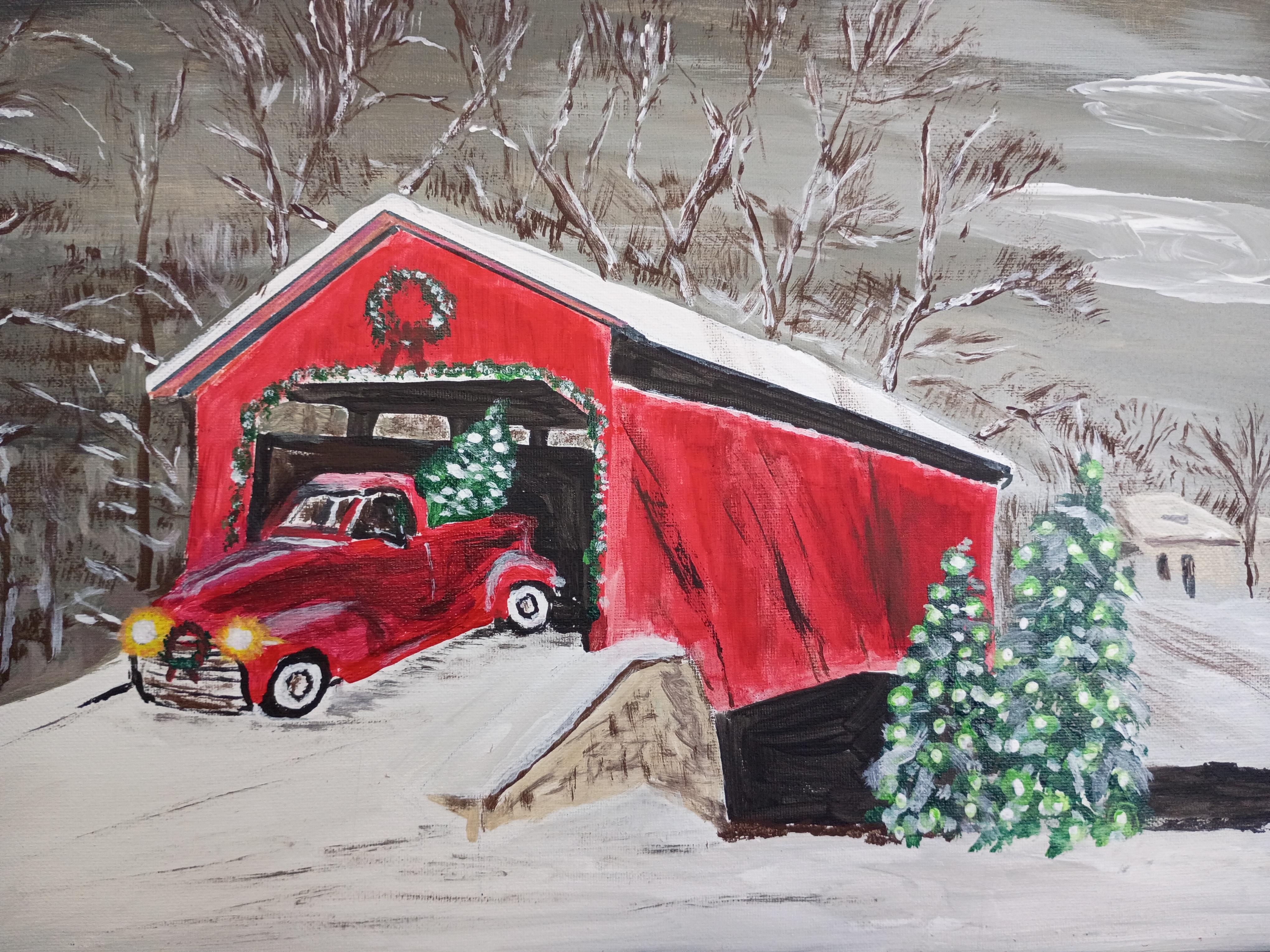 Covered Bridge painting by Bryan M. Powell