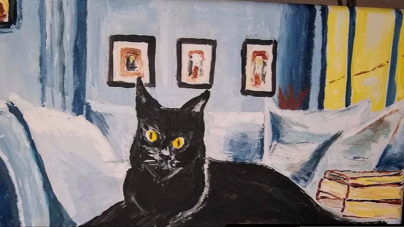 Midnight the Cat painting by Bryan M. Powell