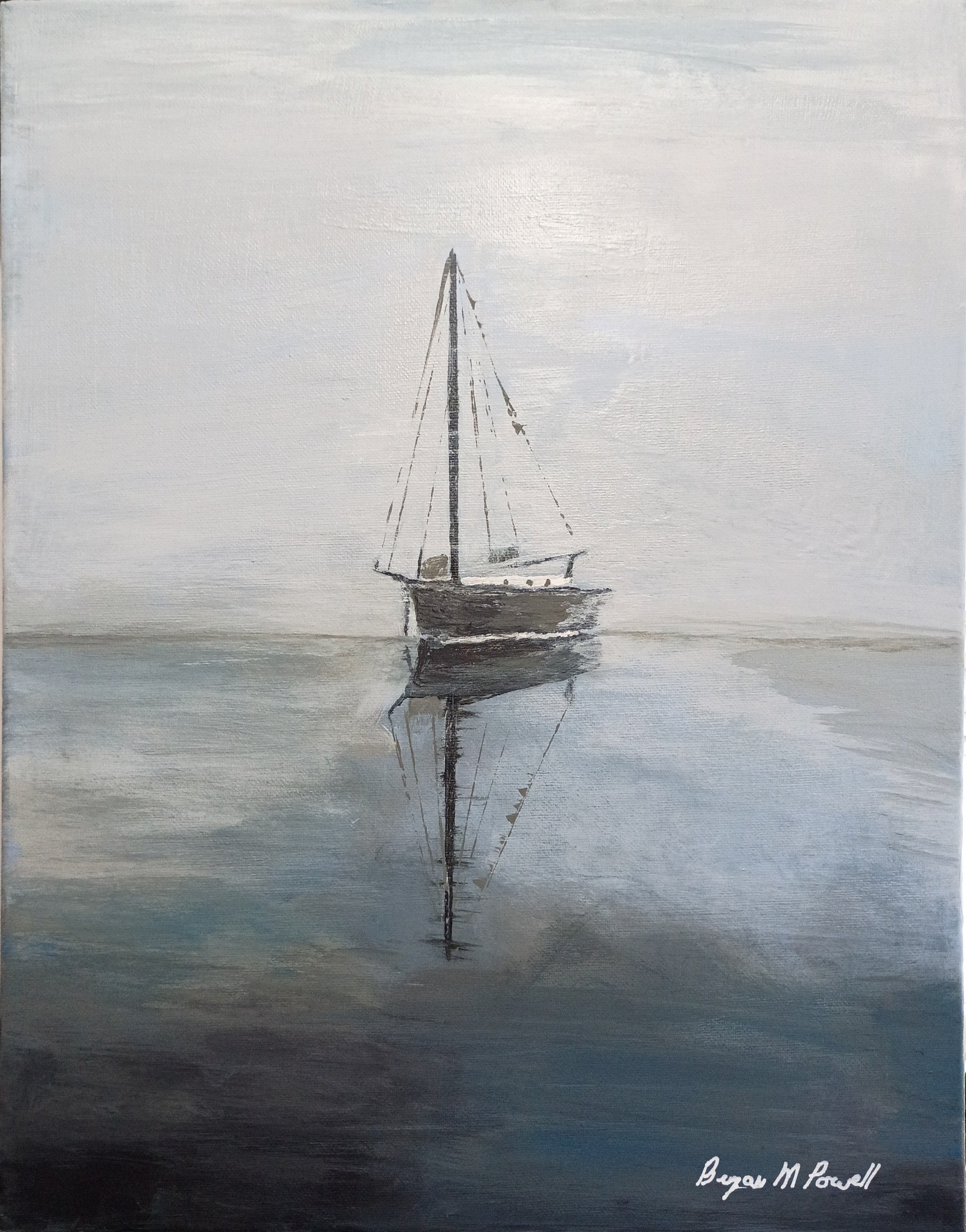 Sailing Boat at Rest painting by Bryan M. Powell