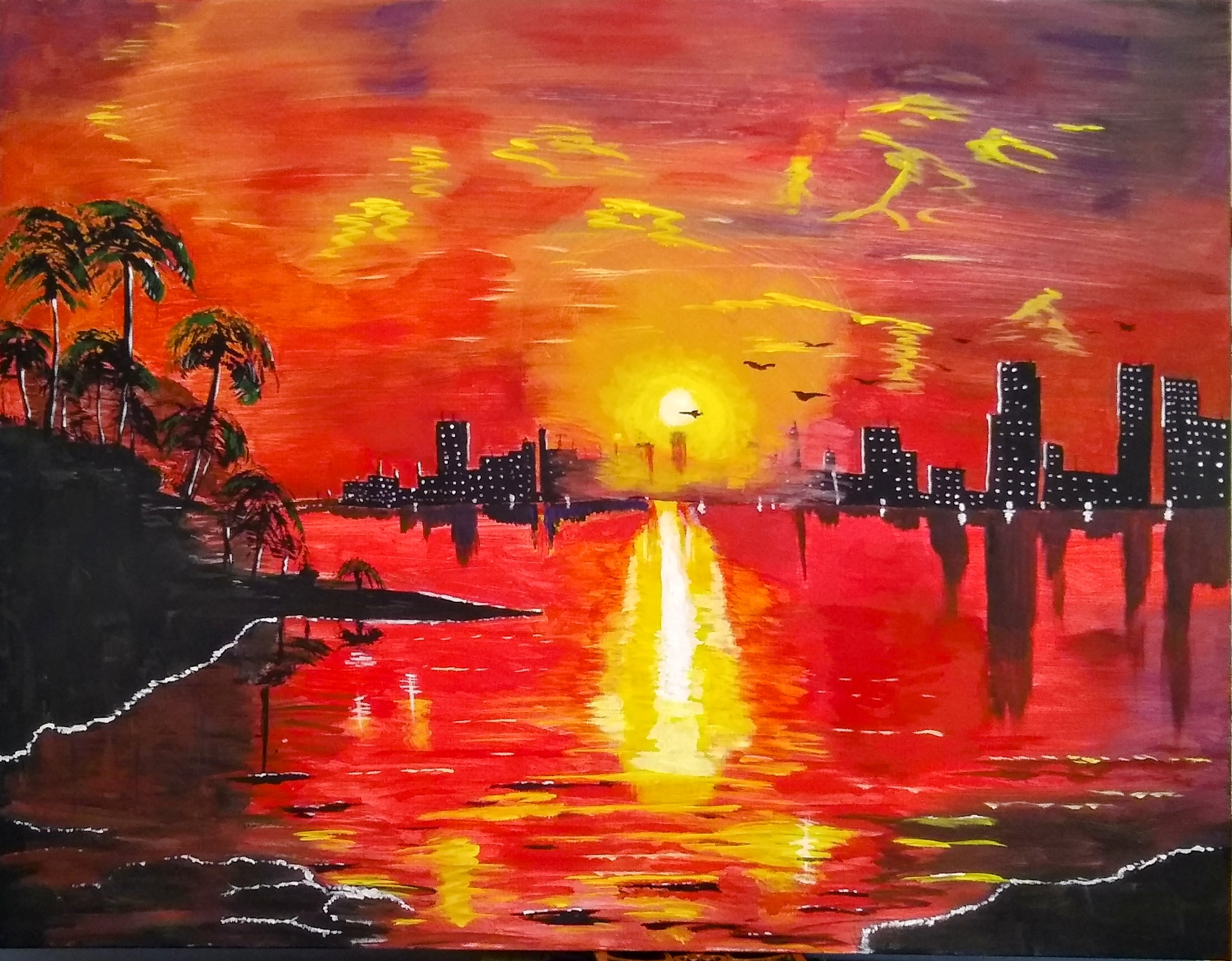 Tampa Bay at Sunset painting by Bryan M. Powell
