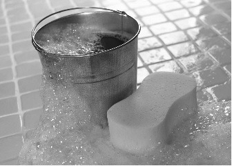 a soapy sponge