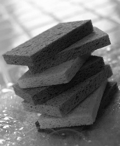 a stack of sponges