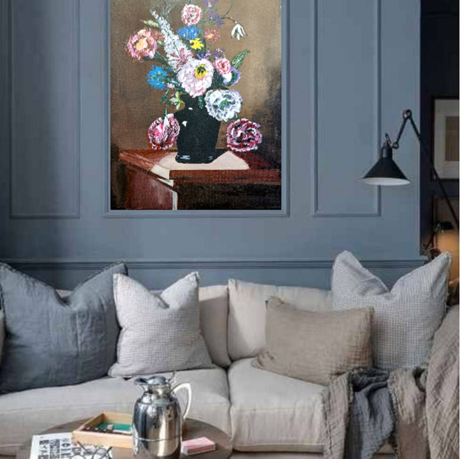 Classic Flower Display painting in a room setting
