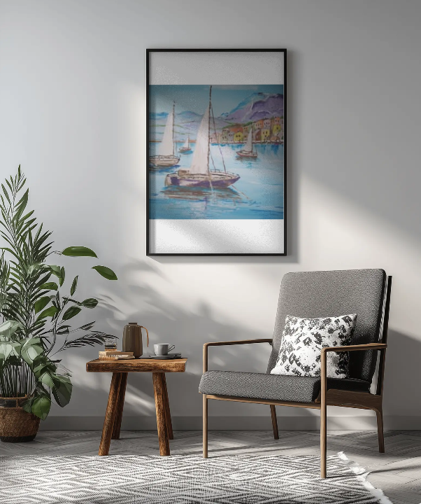 Sailboats in the Bay painting by Bryan M. Powell