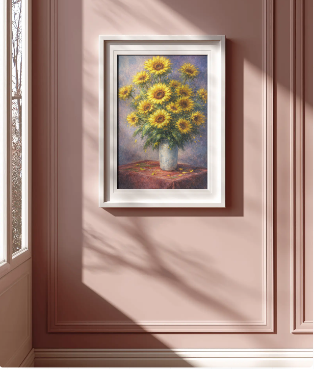 Sunflowers in a Ceramic Vase painting by Bryan M. Powell