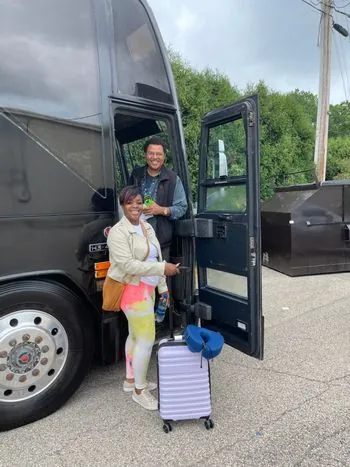 With bus driver Keisha