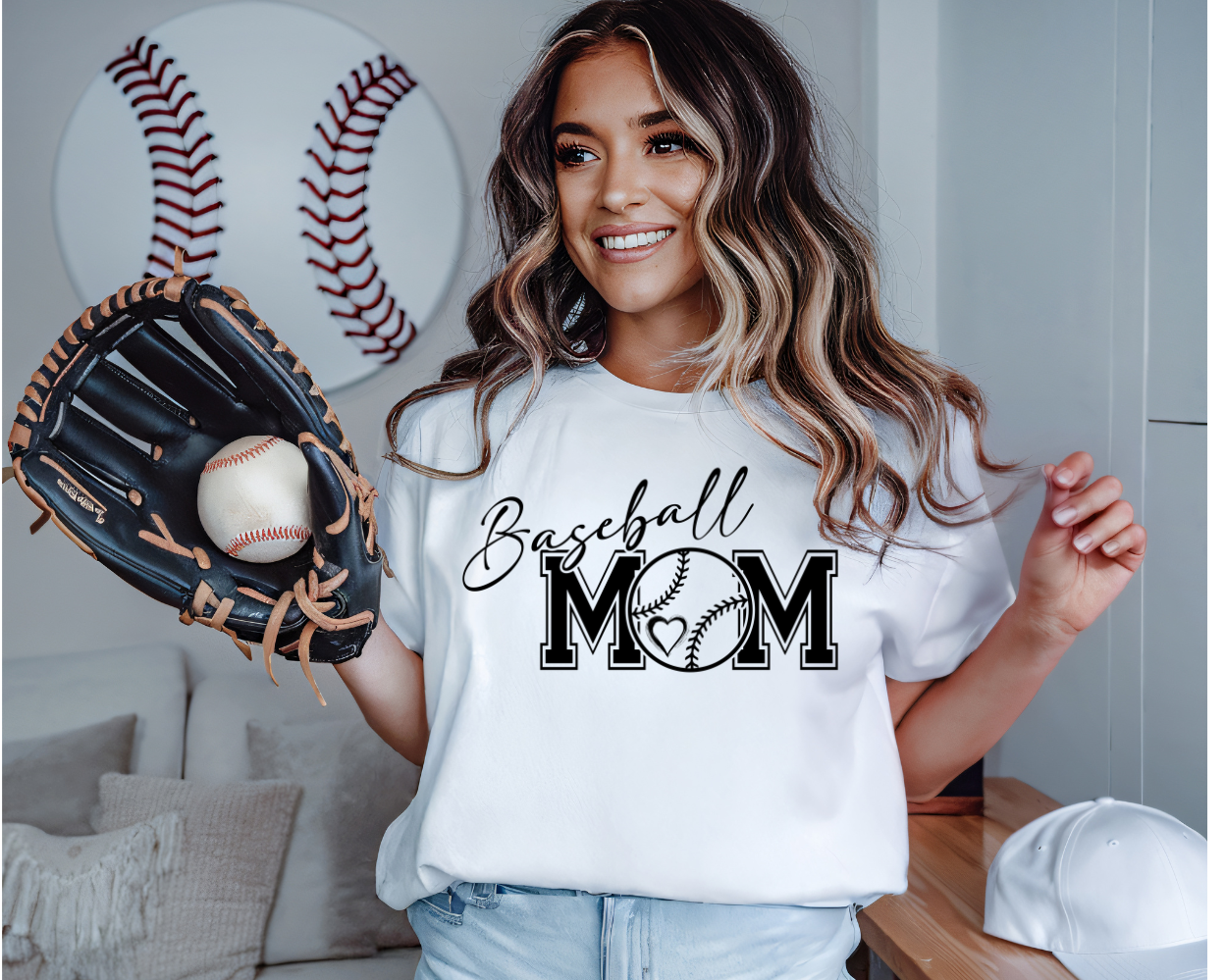 Baseball Mom graphic top from Sideline Cowgirl Designs