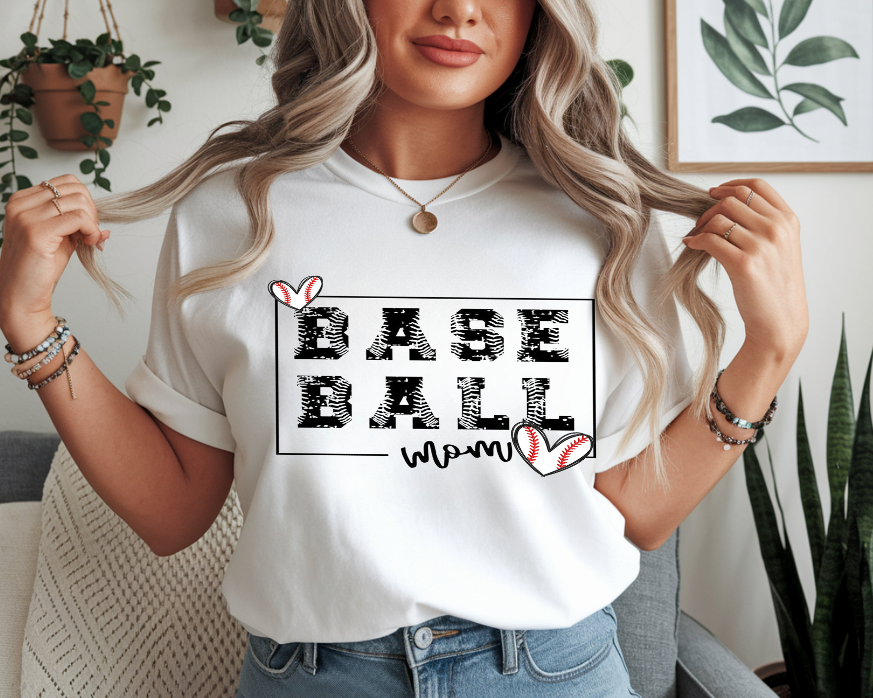 Baseball mom graphic top