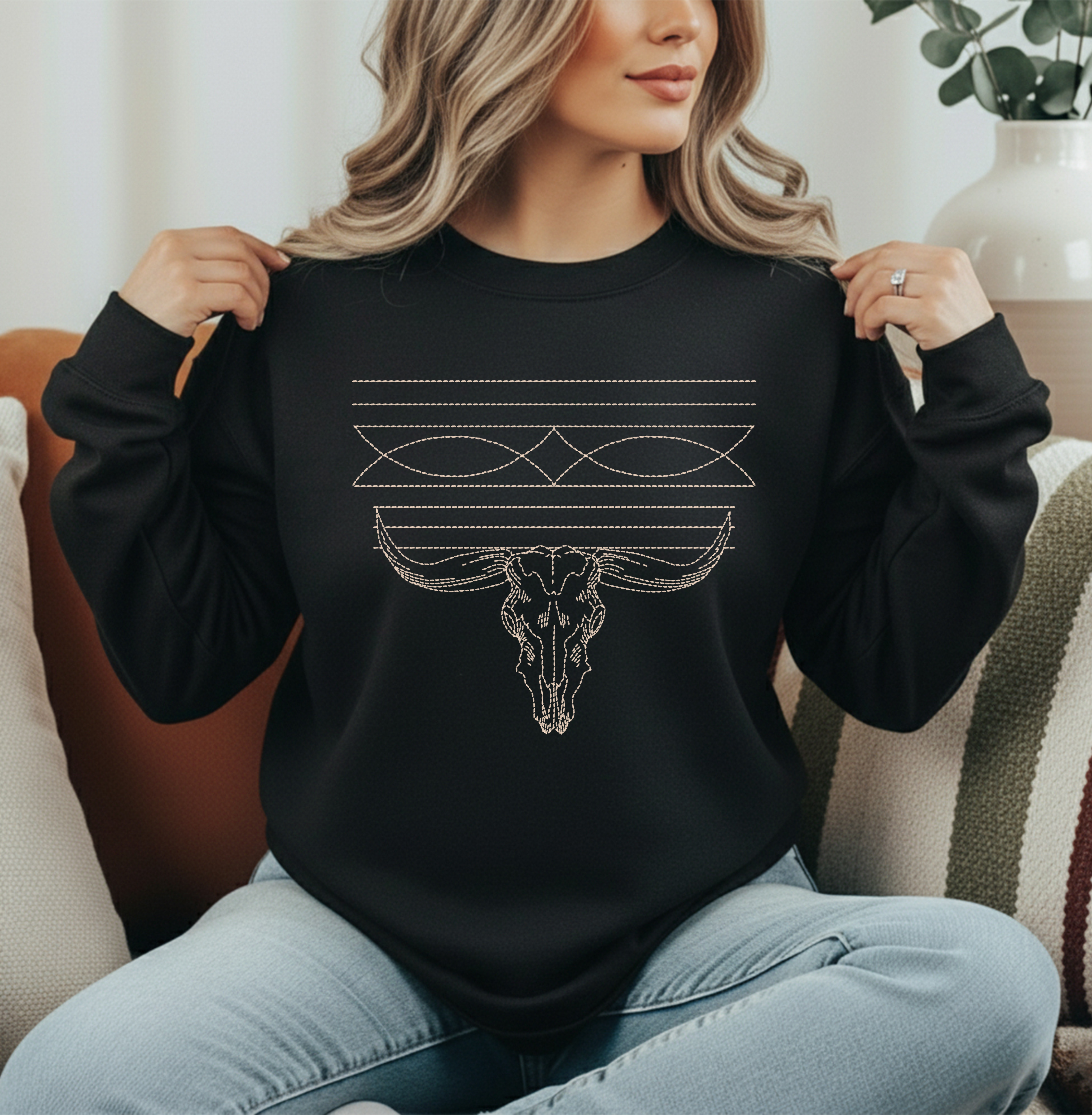 Boot Stitch skull graphic top view 2