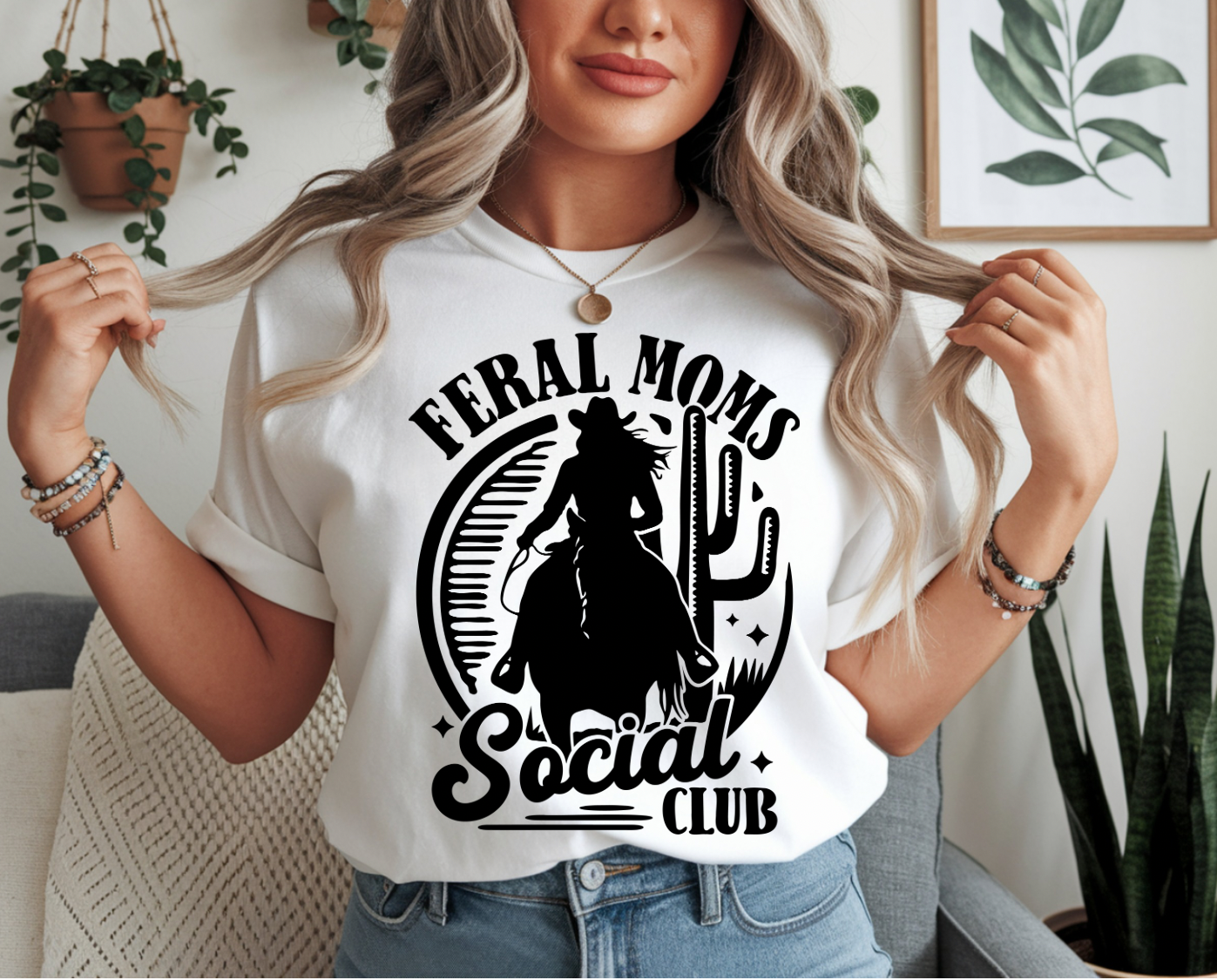 Feral moms graphic top