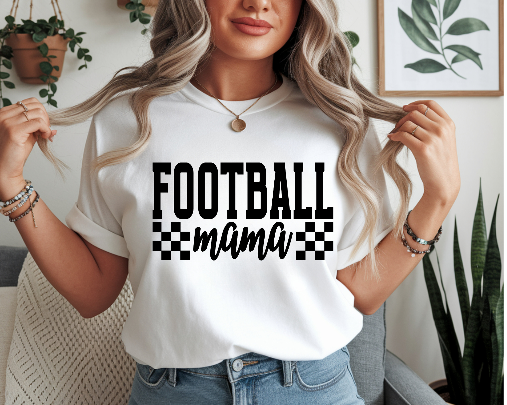 Football mama graphic top