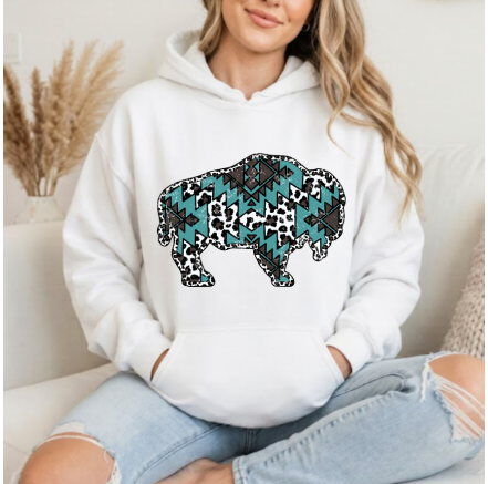 Turquoise Buffalo Hoodie