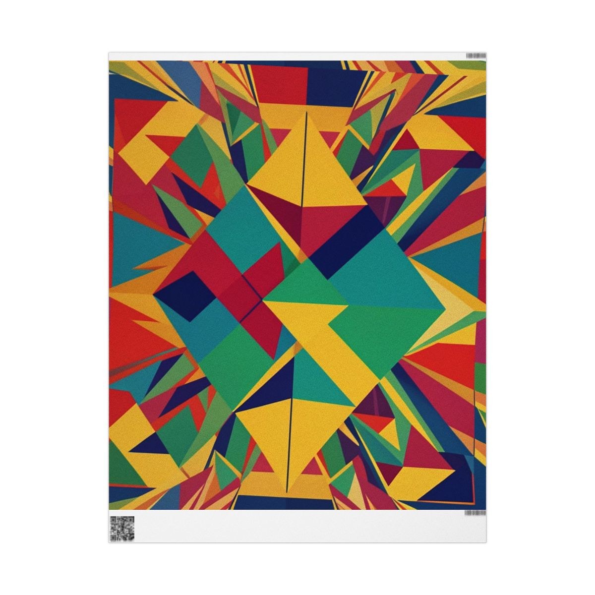 Abstract Geometric Wrapping Paper , Bold Colorful Triangle Pattern for Gifts