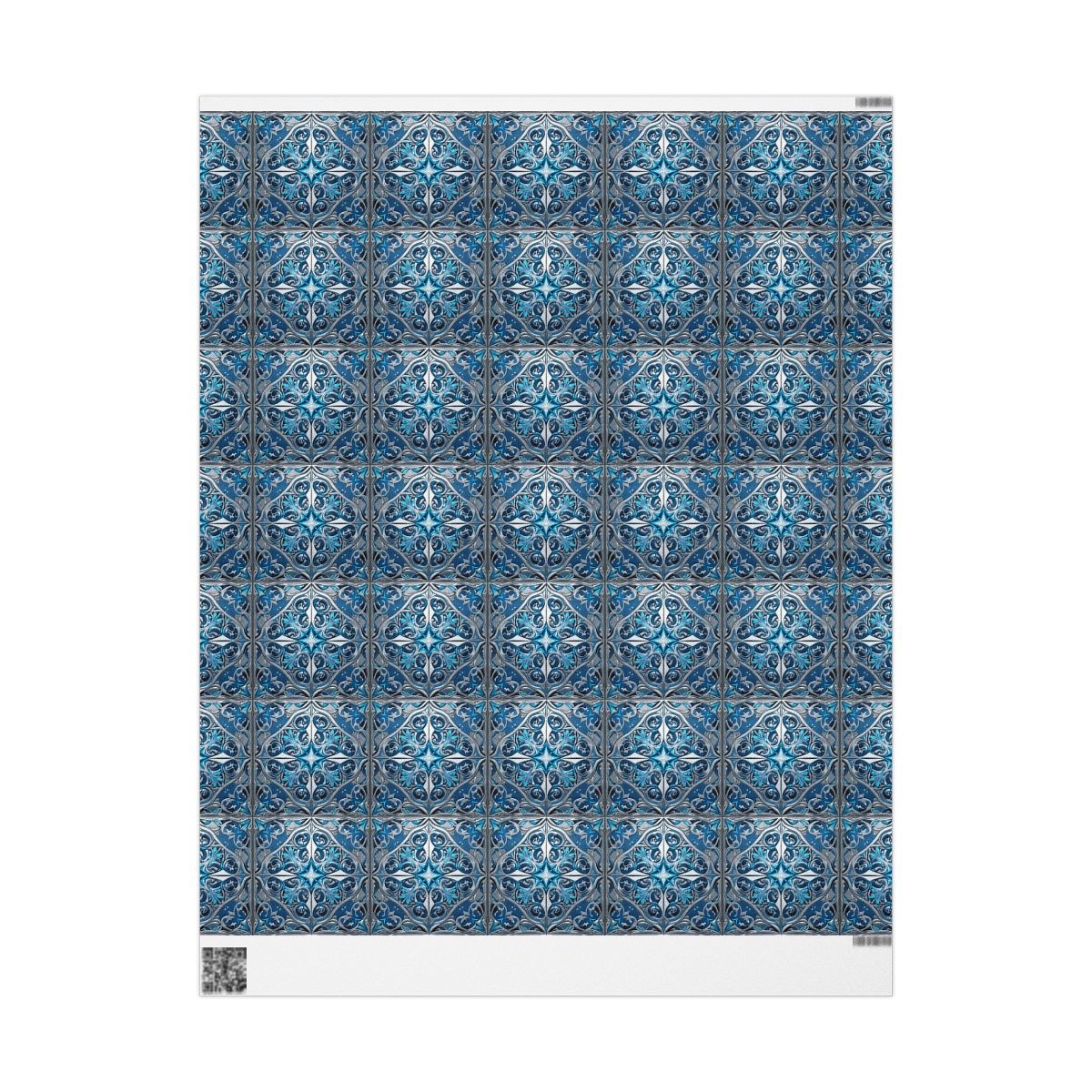 Blue Mosaic Wrapping Paper , Decorative Tile Pattern Gift Wrap