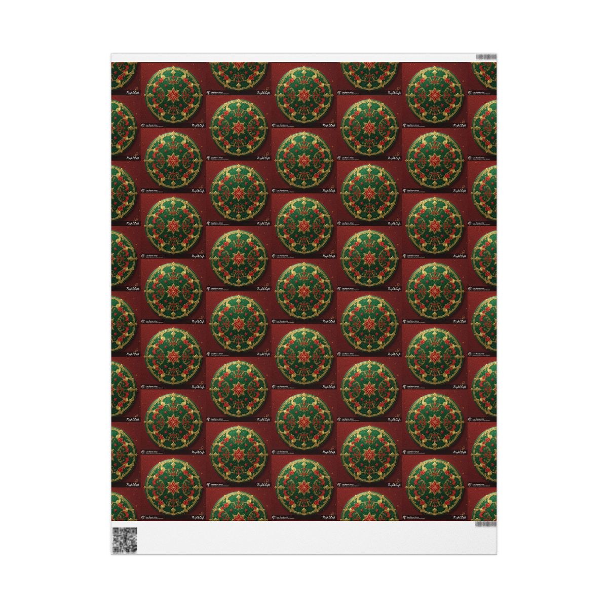 Holiday Gift Wrapping Paper with Festive Ornaments Design