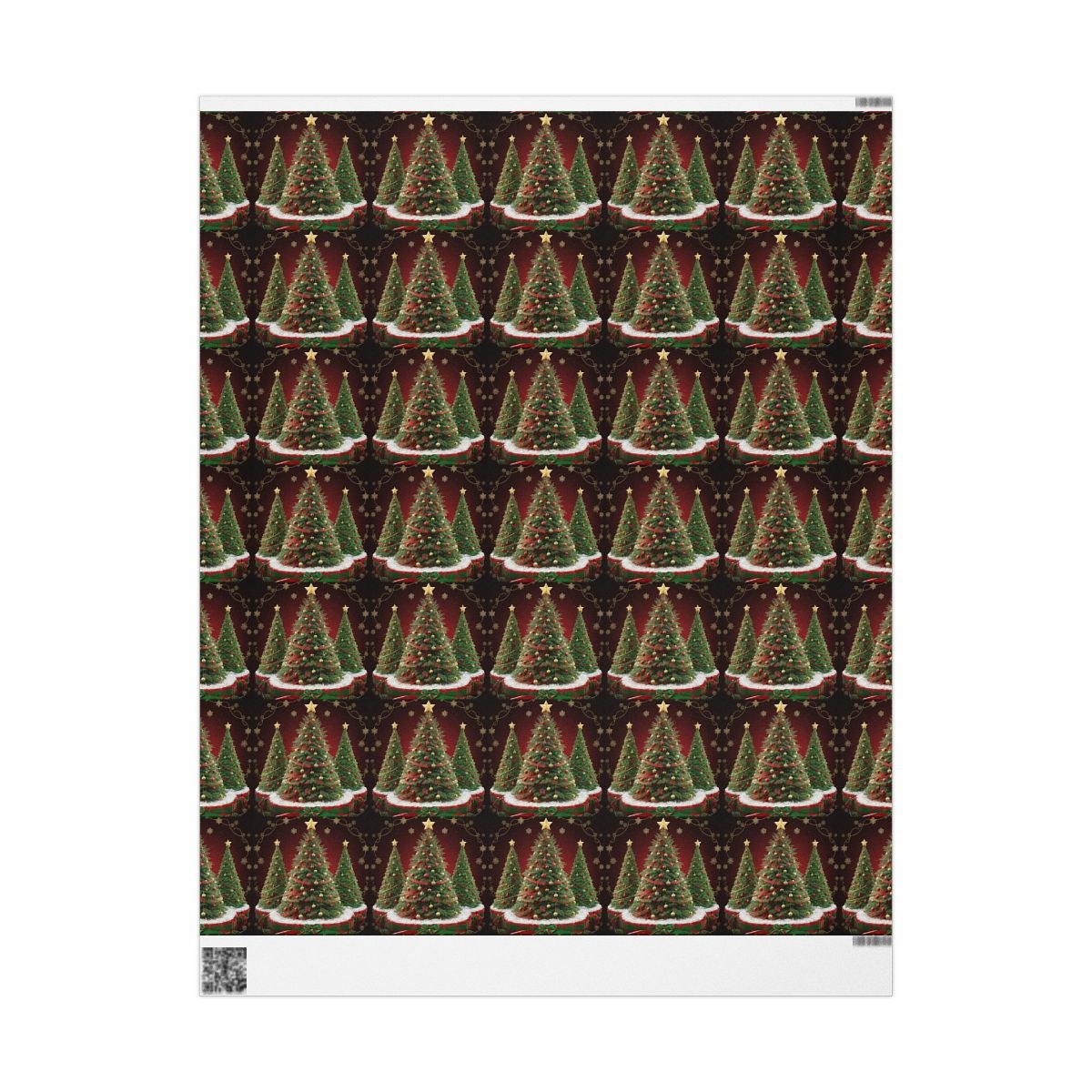 Festive Christmas Wrapping Paper Roll - Holiday Gift Wrap with Trees & Ornaments