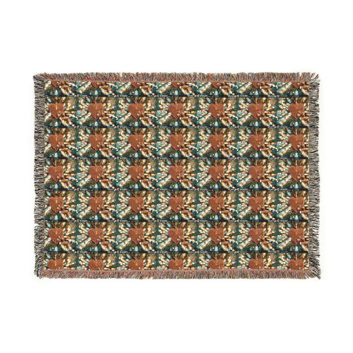 Cozy Woven Blanket with Limited Edition Bleeding Heart Holiday Design