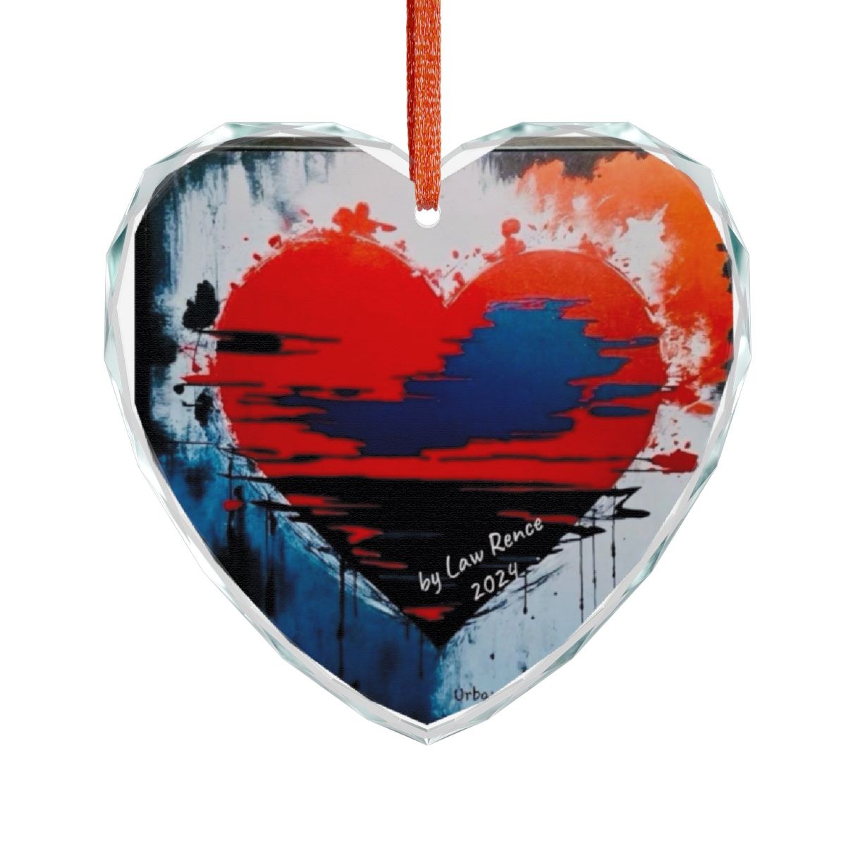 The Bleeding Heart 2025 Design Crystal Glass Ornament by Law Rence