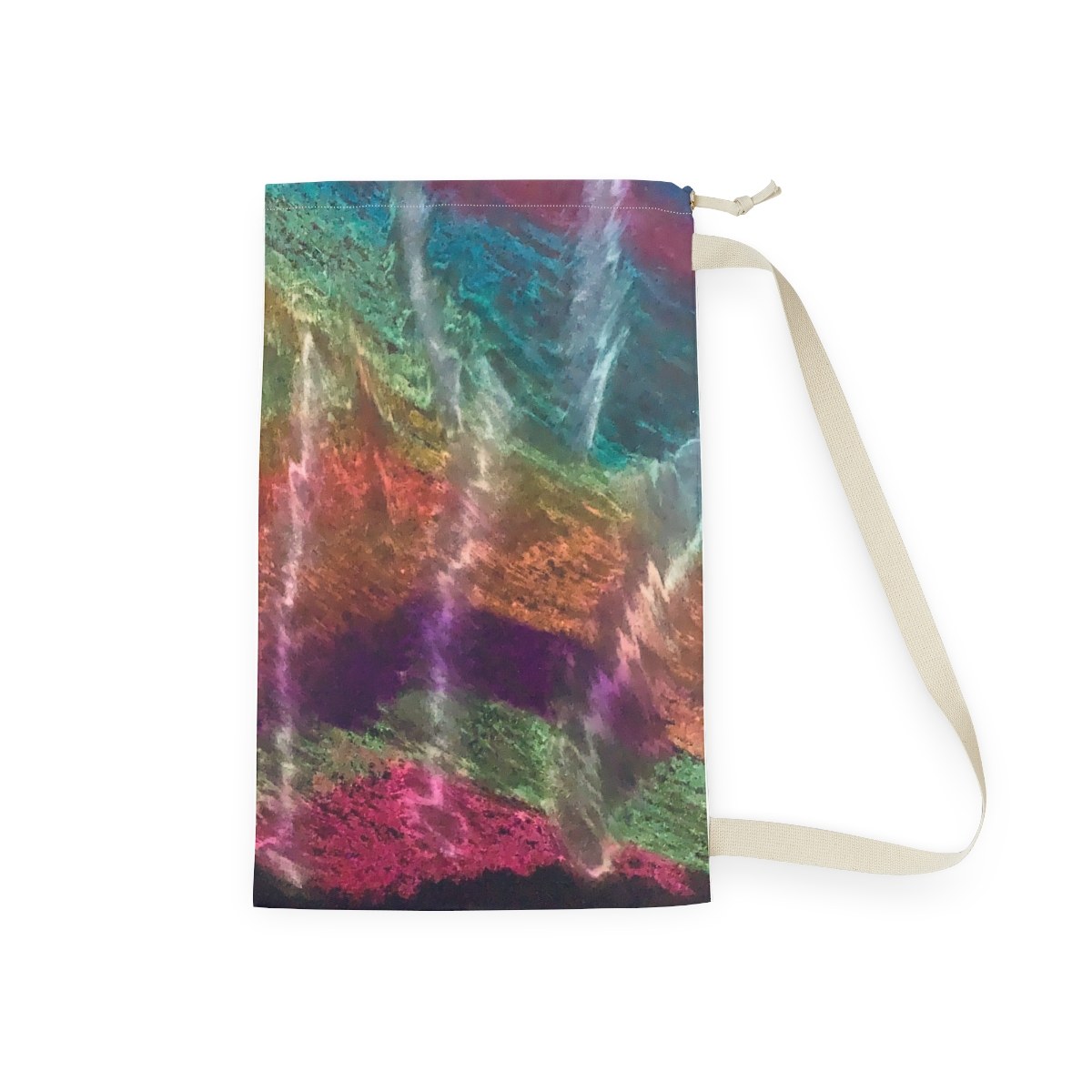 Colorwave Laundry Bag - Vibrant Abstract Drawstring Hamper