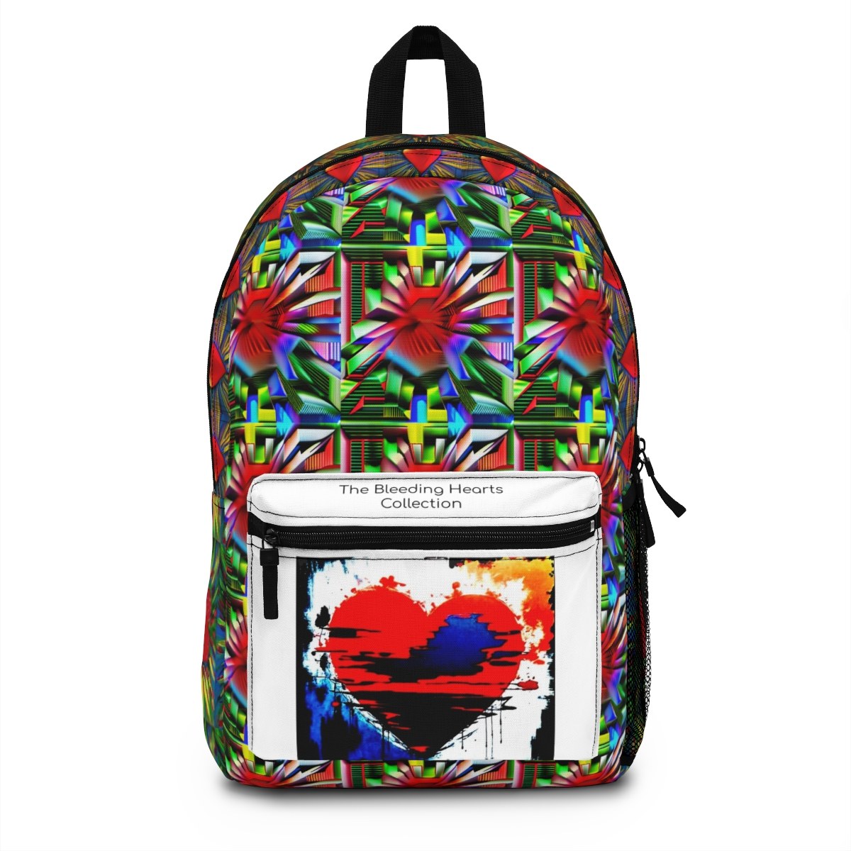 The Bleeding Heart Collection Backpack , Artistic School Tote, Colorful Daypack, LGBTQ+ Cause-Inspired Gift