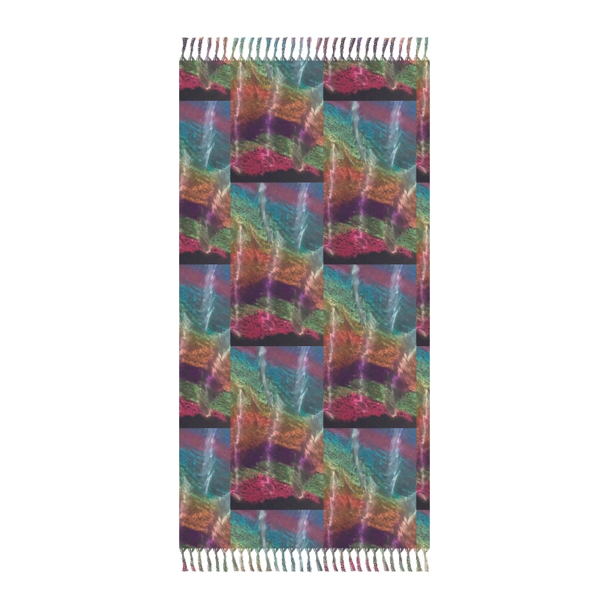 Boho Beach Towel , Colorful Art Deco Fringe Turkish Towel for Summer & Travel