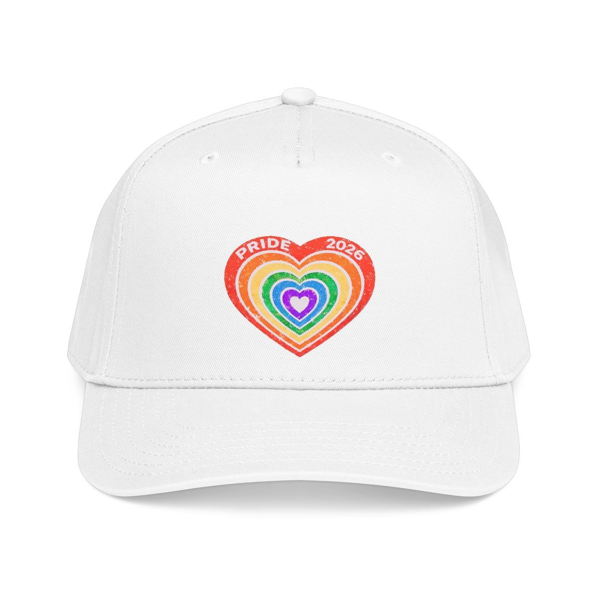 Pride 2026 Rainbow Heart Baseball Cap