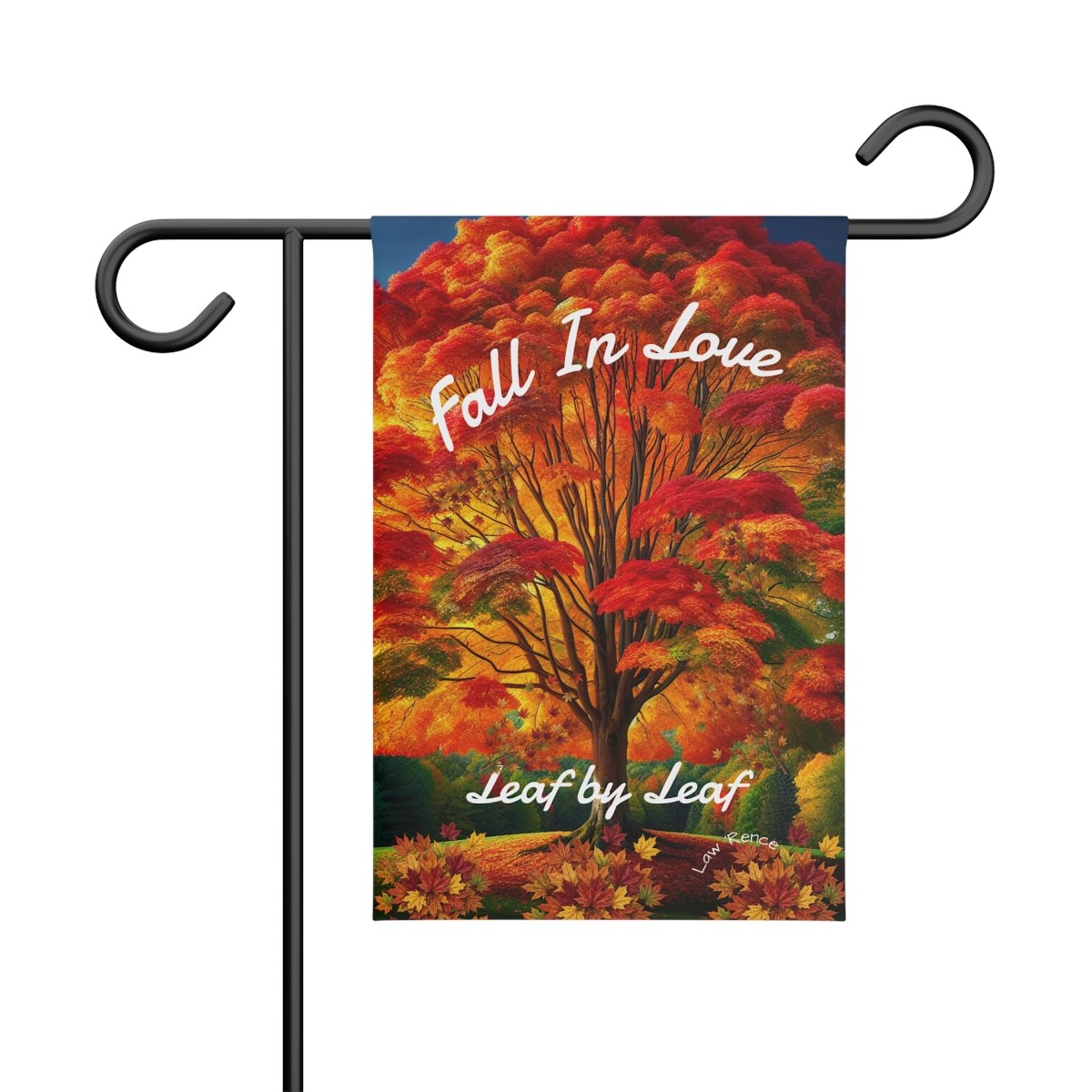 Fall In Love Leaf by Leaf Garden Flag - Autumn Tree Decorative Garden Banner