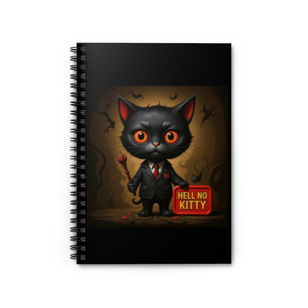 Hell No Kitty™ Spiral Notebook , Snarky Cat Journal for School, Gifting & Mischief