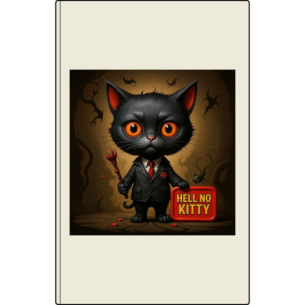 Vegan Leather Journal (Engraving) featuring Hell No Kitty