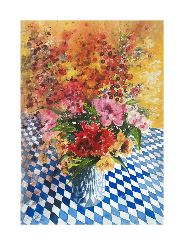 Floral artwork reproduced as a finished fine art print