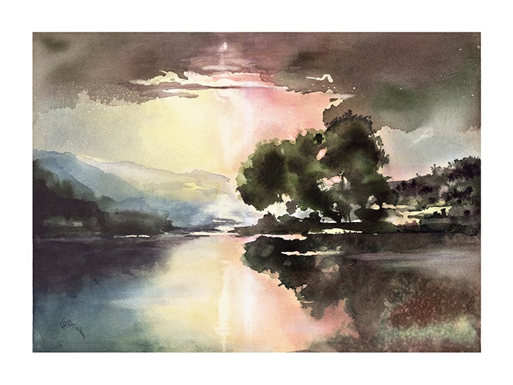 Moon over Susquehanna by Erna Tunno