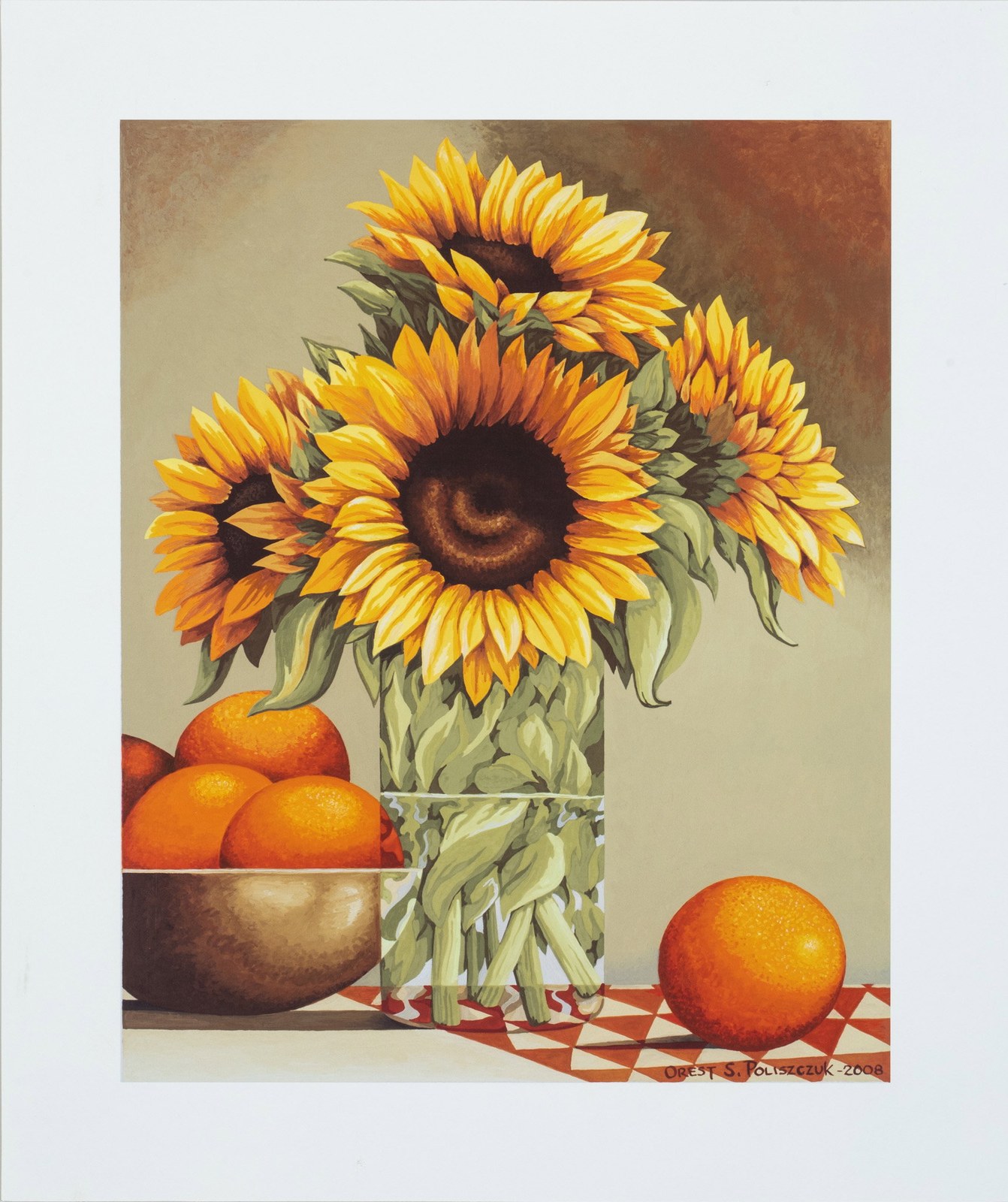 Sunflowers with Oranges by Orest Poliszczuk