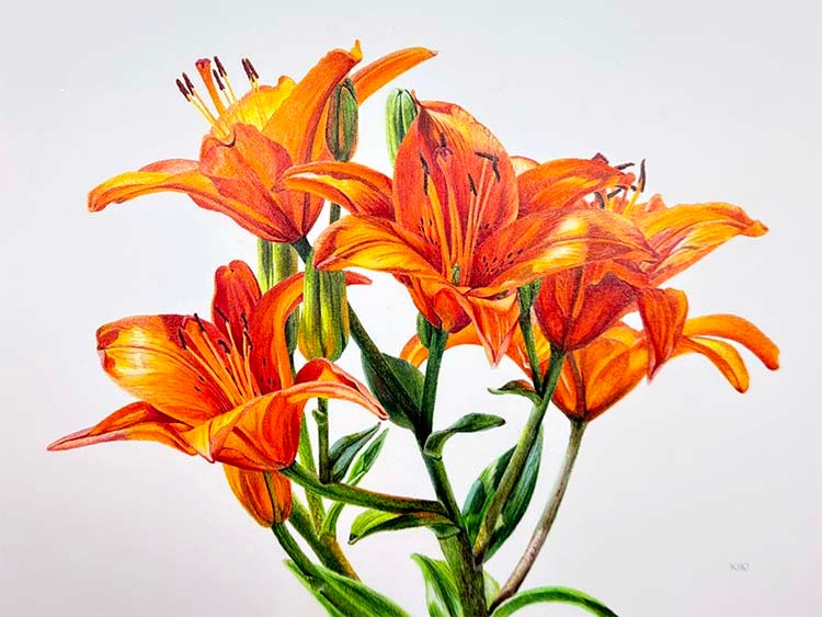 Orange Lilies by Lille Viking Designs