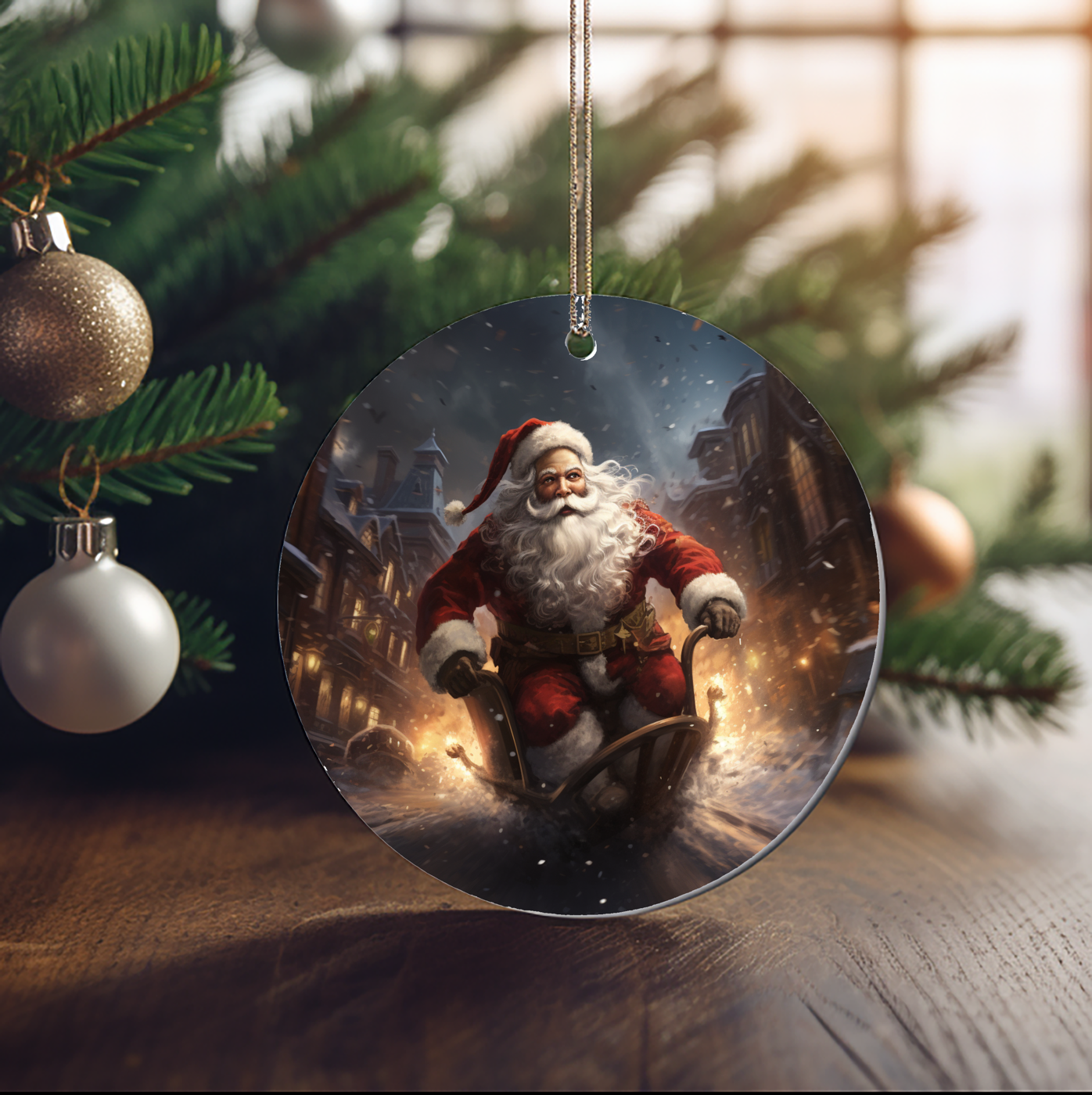 Santa on a winter evening